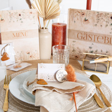 Hochzeitseinladungen, Tischkarten, Menükarten